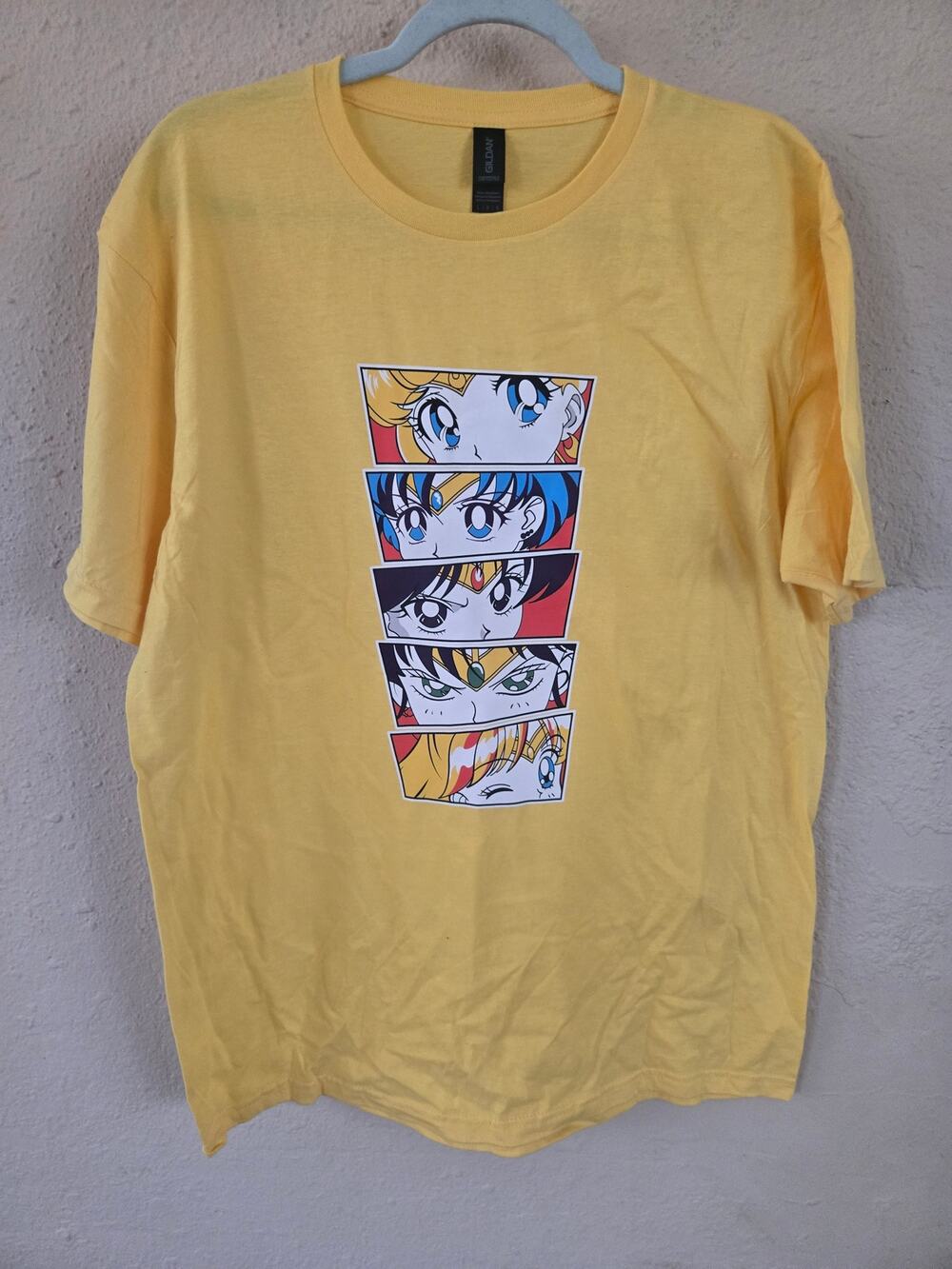 Sailor Moon Unisex Adult Shirt, Yellow, Size Large